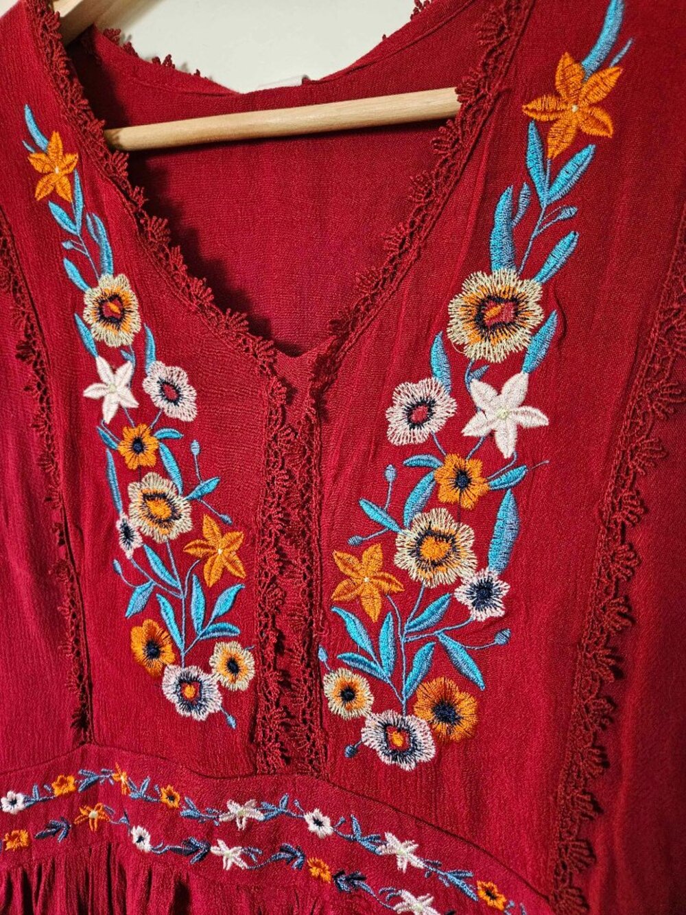 Shineflow Embroidered Midi Dress, Size Small